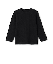 【シアバター】ジャガードハイネック長袖T