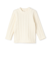 【シアバター】ジャガードハイネック長袖T