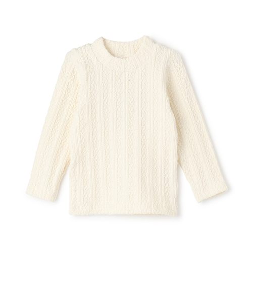 【シアバター】ジャガードハイネック長袖T