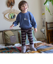 【ウォッシャブル】マルチボーダーニットレギパン