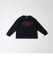 【USAコットン】チェーンステッチロゴワイドロンT