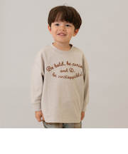 【USAコットン】チェーンステッチロゴワイドロンT