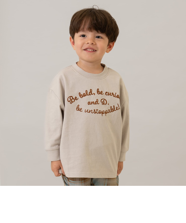 【USAコットン】チェーンステッチロゴワイドロンT