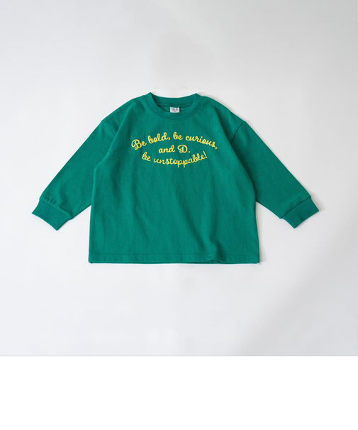 【USAコットン】チェーンステッチロゴワイドロンT