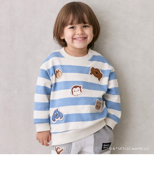 【おさるのジョージ】フェイスワッペントレーナー