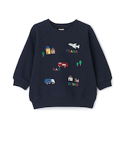 働く車刺しゅうトレーナー