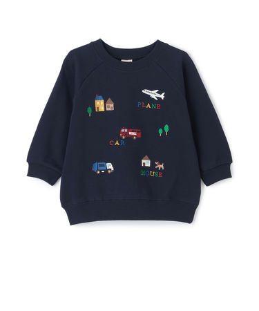 働く車刺しゅうトレーナー