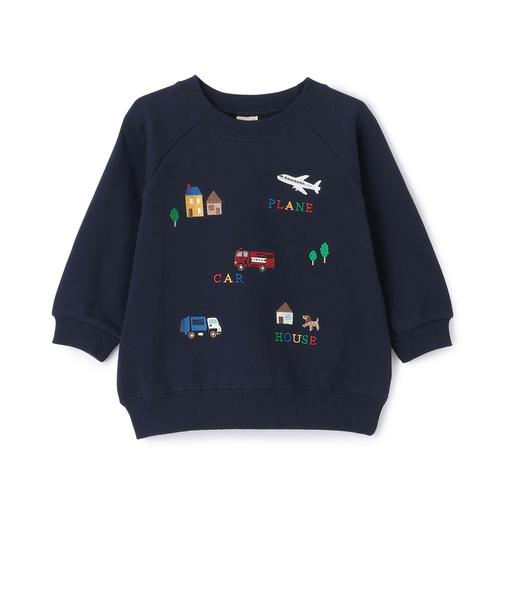 働く車刺しゅうトレーナー