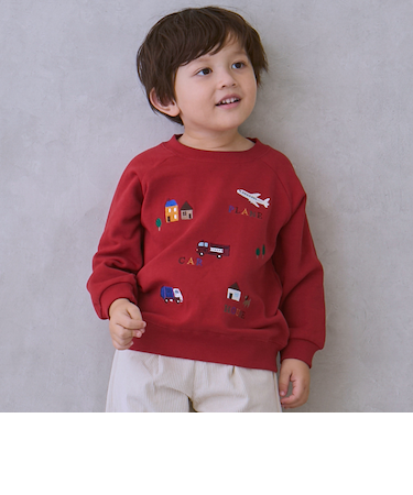 働く車刺しゅうトレーナー