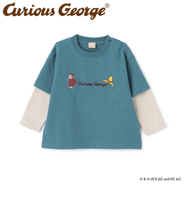 【おさるのジョージ】重ね着長袖トレーナー