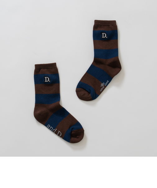 【365D.】ワイドボーダソックス/靴下/刺繍