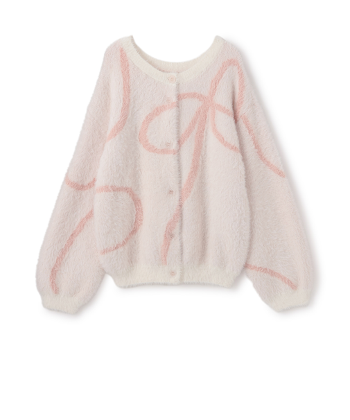 【リンク】シャギーニット柄カーディガン