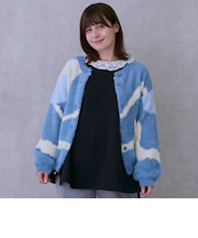 【リンク】シャギーニット柄カーディガン