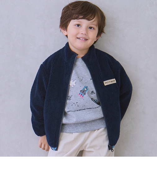 【撥水加工】柄×ボアブルゾン