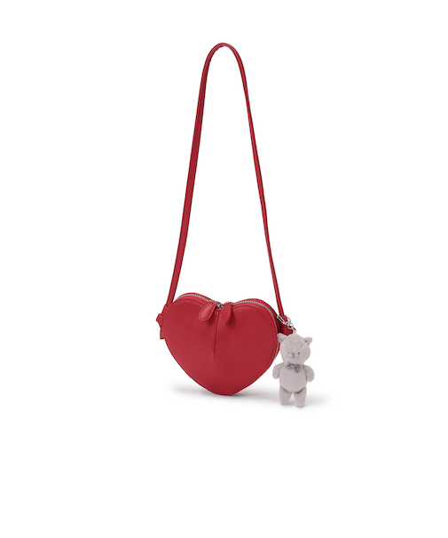 チャームつきハートポシェット