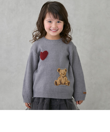 【フワもちっと】くまニットプルオーバー