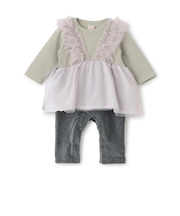 チュールフリルカバーオール