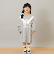 フリンジ付きプリントワンピース