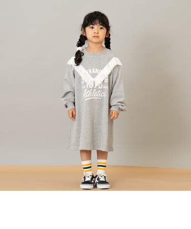 フリンジ付きプリントワンピース