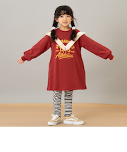 フリンジ付きプリントワンピース