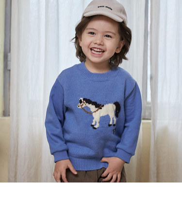 ニット柄ドッキングトレーナー