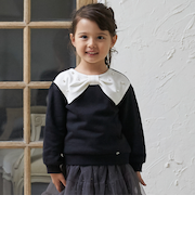 【裏起毛/リンク】リボン衿トレーナー