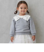 【裏起毛/リンク】リボン衿トレーナー