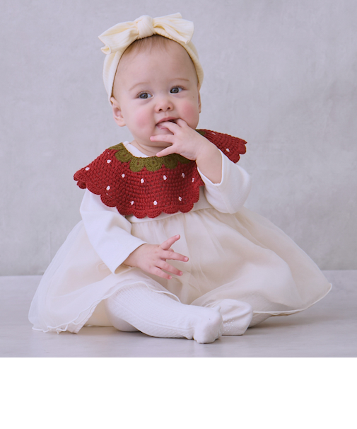 いちご衿つきロンパース