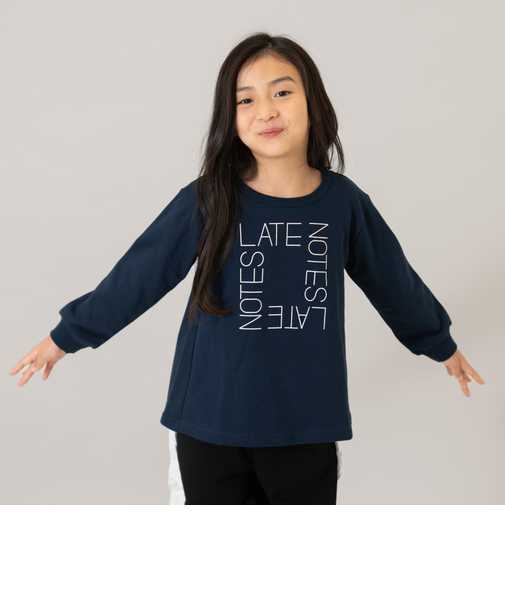 スウェットプリントAラインプルオーバー