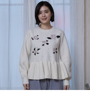 【フワもちっと/リンク】お花パールニット