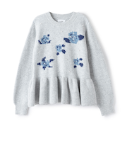 【フワもちっと/リンク】お花パールニット