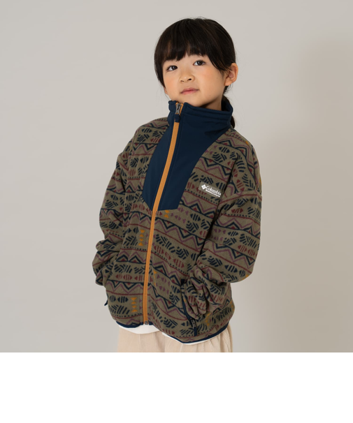 【Columbia】総柄フルジップフリース