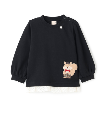 アニマルモチーフアップリケトレーナー