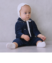 ダブルボタン衿つきカバーオール