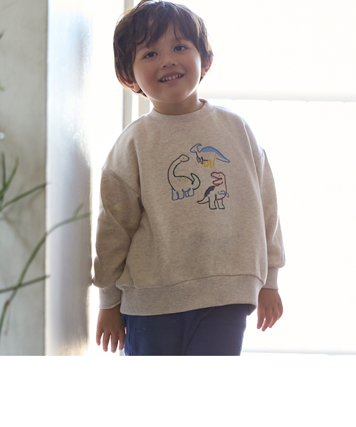 〈フワのびっと〉刺しゅうアソートトレーナー