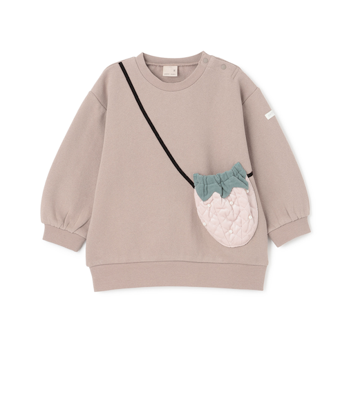 【裏起毛】いちごポシェットトレーナー