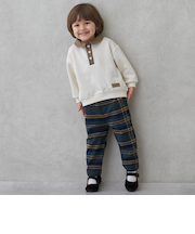 チェックのびのび起毛ストレッチパンツ