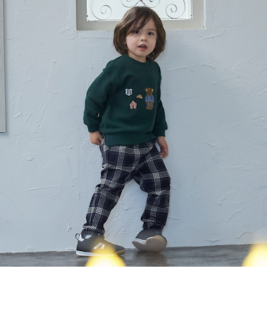 チェックのびのび起毛ストレッチパンツ