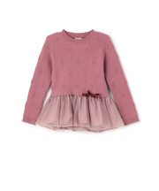 【フワもちっと】ニットペプラムチュールチュニック