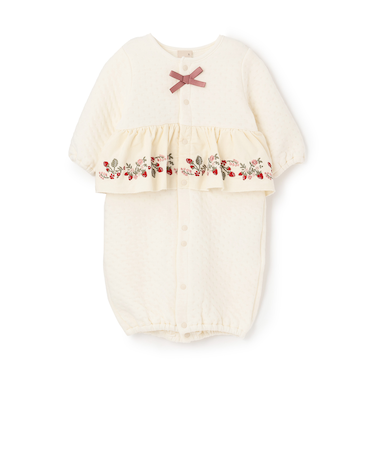 いちご刺しゅう切替え2WAYオール