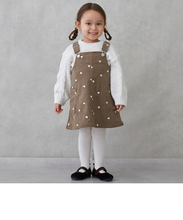 ハート刺しゅうコーデュロイジャンスカ