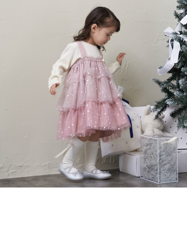 チュールフリルワンピース