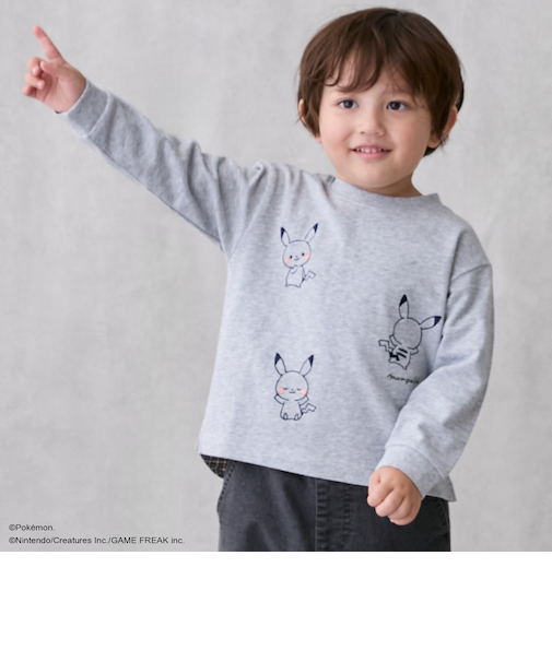 【モンポケ】刺しゅう長袖T