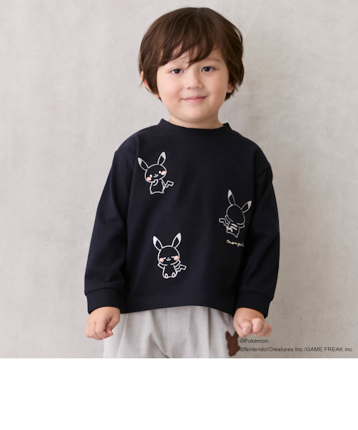 【モンポケ】刺しゅう長袖T