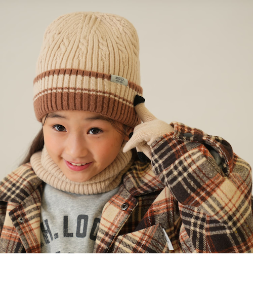 どんぐりちゃん ブラウン ニット帽子 ネックウォーマー セット どんぐりちゃん ブラウン ニット帽子 ネックウォーマー セット
