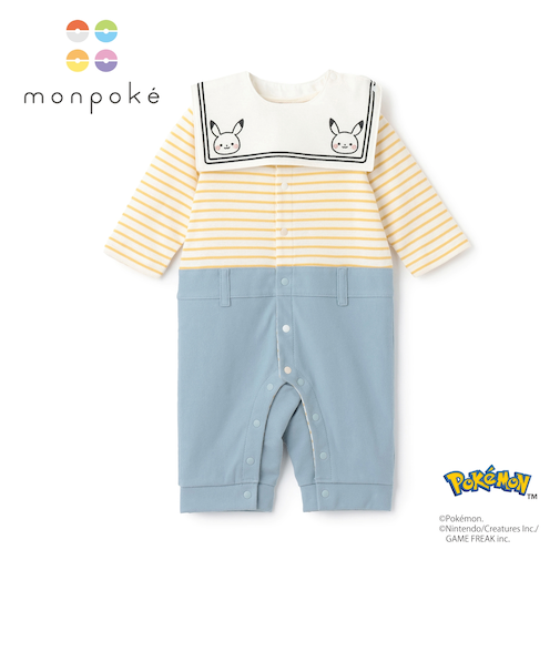 【モンポケ】セーラーカバーオール