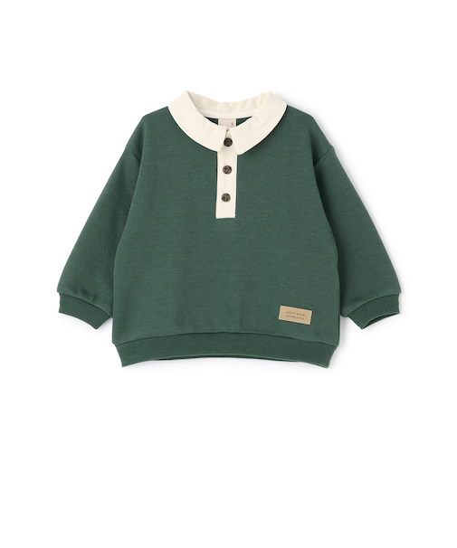 衿つき配色裏起毛トレーナー