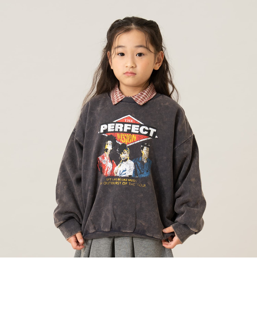 バンド風プリントトレーナー