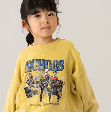 バンド風プリントトレーナー