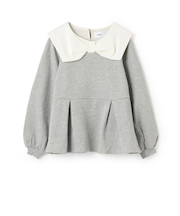 【裏起毛/リンク】リボン衿トレーナー